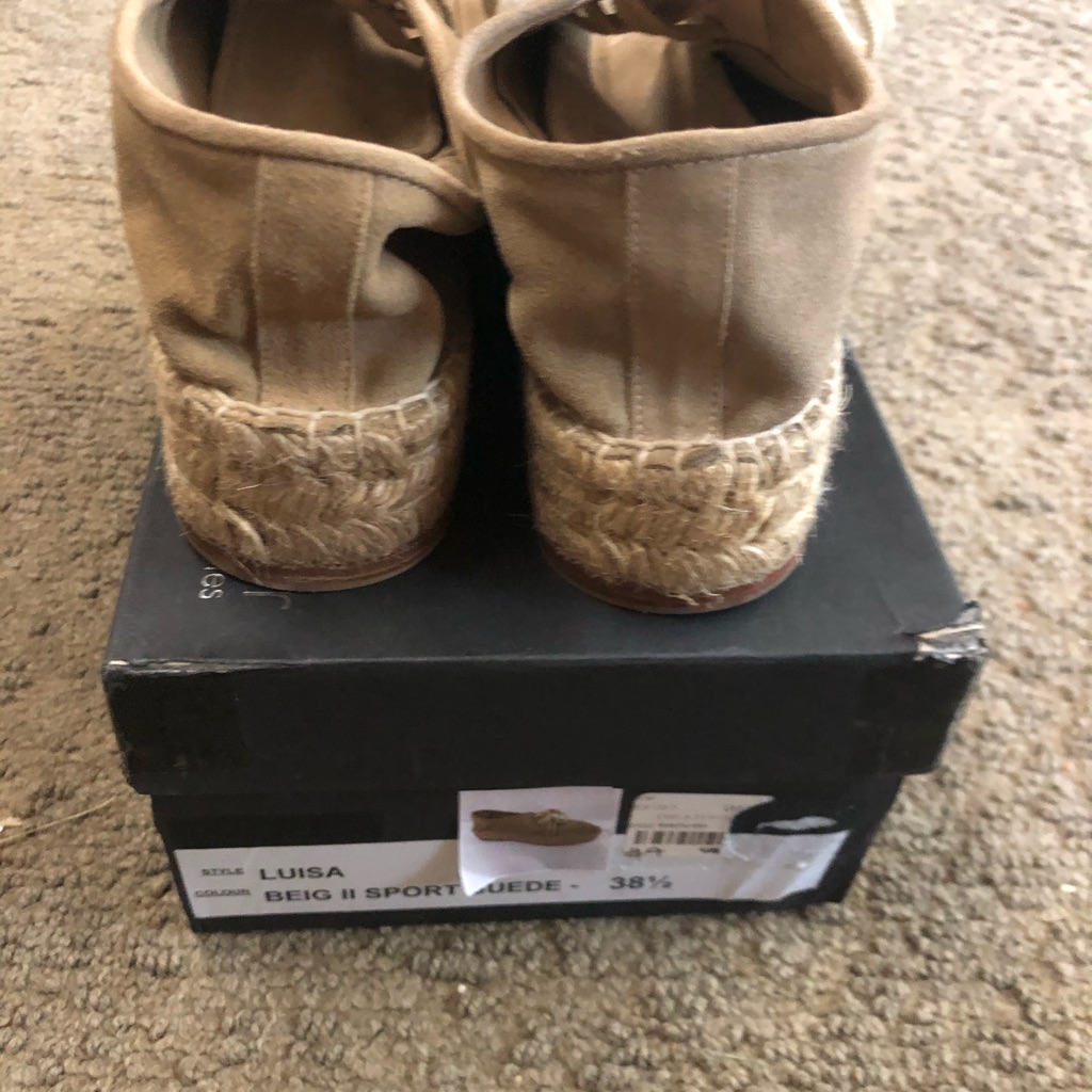 Elyse Walker Luisa Beige Suede Espadrille Shoe — image 3 of 7